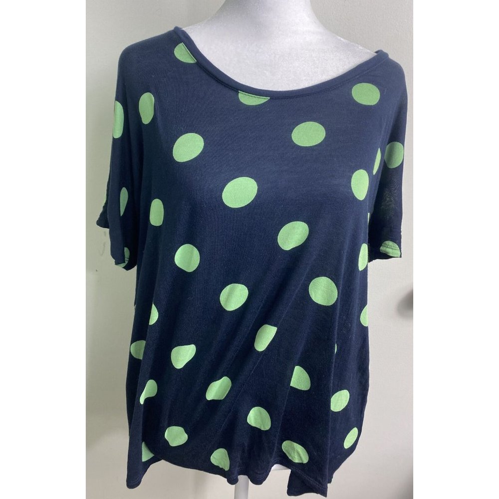 JCP XL Blue Polkadot Top Y2K 2000s